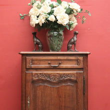 Load image into Gallery viewer, x SOLD Antique French Oak Hall Cabinet with Drawer, Key & Iron Handle. B12291