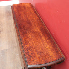Load image into Gallery viewer, x SOLD English Oak Antique Drop Side Table with Barley Twist Hinged Support Legs. B12895