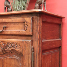 Load image into Gallery viewer, x SOLD Antique French Oak Hall Cabinet with Drawer, Key & Iron Handle. B12291
