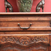 Load image into Gallery viewer, x SOLD Antique French Oak Hall Cabinet with Drawer, Key & Iron Handle. B12291