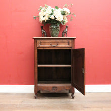 Load image into Gallery viewer, x SOLD Antique French Oak Hall Cabinet with Drawer, Key & Iron Handle. B12291