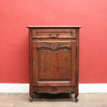 Load image into Gallery viewer, x SOLD Antique French Oak Hall Cabinet with Drawer, Key & Iron Handle. B12291