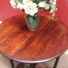 Load image into Gallery viewer, x SOLD English Oak Antique Drop Side Table with Barley Twist Hinged Support Legs. B12895