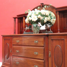Load image into Gallery viewer, Australian Cedar Victorian Breakfront Sideboard with Oval Mirror and Cupboards. B12903