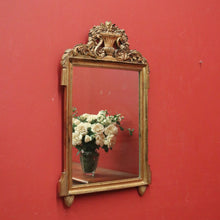 Load image into Gallery viewer, x SOLD Vintage French Wall Mirror with Ornate Gilt Frame and Floral Crest. B12478