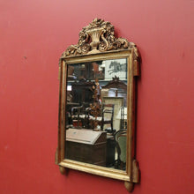Load image into Gallery viewer, x SOLD Vintage French Wall Mirror with Ornate Gilt Frame and Floral Crest. B12478