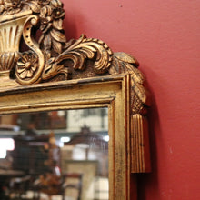 Load image into Gallery viewer, x SOLD Vintage French Wall Mirror with Ornate Gilt Frame and Floral Crest. B12478