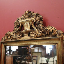 Load image into Gallery viewer, x SOLD Vintage French Wall Mirror with Ornate Gilt Frame and Floral Crest. B12478