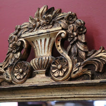 Load image into Gallery viewer, x SOLD Vintage French Wall Mirror with Ornate Gilt Frame and Floral Crest. B12478