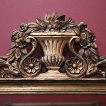 Load image into Gallery viewer, x SOLD Vintage French Wall Mirror with Ornate Gilt Frame and Floral Crest. B12478