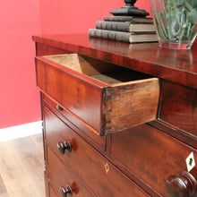 Load image into Gallery viewer, x SOLD English Mahogany Antique Chest Two Short Over Three Long with Secret Drawer. B12894