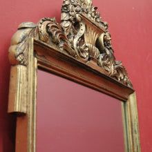 Load image into Gallery viewer, x SOLD Vintage French Wall Mirror with Ornate Gilt Frame and Floral Crest. B12478