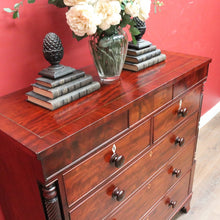 Load image into Gallery viewer, x SOLD English Mahogany Antique Chest Two Short Over Three Long with Secret Drawer. B12894