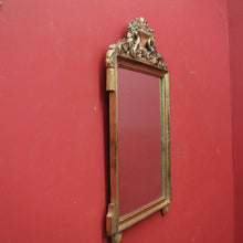 Load image into Gallery viewer, x SOLD Vintage French Wall Mirror with Ornate Gilt Frame and Floral Crest. B12478