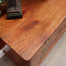 Load image into Gallery viewer, Antique French Cherrywood Three Drawer Chest of Drawers with Ornate Brass Handles. B13167
