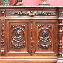 Load image into Gallery viewer, x SOLD Antique French Oak Four-Door Sideboard with Carved Panels and Bun Feet. B12727