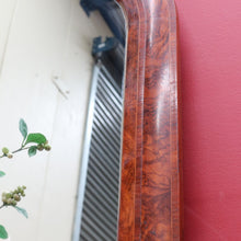 Load image into Gallery viewer, Antique English Walnut Arched Overmantel Mirror with Figured Veneer Frame. B13175