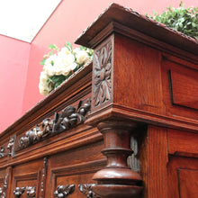 Load image into Gallery viewer, x SOLD Antique French Oak Four-Door Sideboard with Carved Panels and Bun Feet. B12727