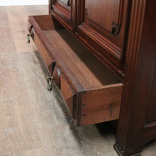 Load image into Gallery viewer, x SOLD Antique French Walnut Bookcase with Leadlight Doors, Adjustable Shelves & Drawer. B12258
