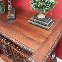 Load image into Gallery viewer, x SOLD Antique French Oak Four-Door Sideboard with Carved Panels and Bun Feet. B12727