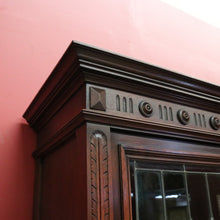 Load image into Gallery viewer, x SOLD Antique French Walnut Bookcase with Leadlight Doors, Adjustable Shelves & Drawer. B12258
