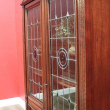 Load image into Gallery viewer, x SOLD Antique French Walnut Bookcase with Leadlight Doors, Adjustable Shelves & Drawer. B12258