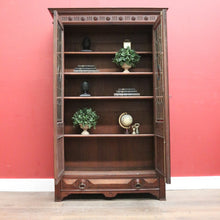 Load image into Gallery viewer, x SOLD Antique French Walnut Bookcase with Leadlight Doors, Adjustable Shelves & Drawer. B12258