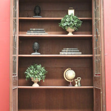 Load image into Gallery viewer, x SOLD Antique French Walnut Bookcase with Leadlight Doors, Adjustable Shelves & Drawer. B12258