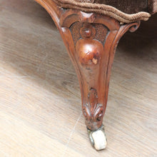 Load image into Gallery viewer, x SOLD Victorian English Walnut Gentleman’s Chair with Carved Back and Velvet Seat. B12867