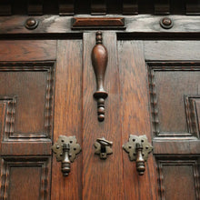 Load image into Gallery viewer, Antique French Church Sacrament Cabinet Converted Wine Cabinet with Key & Detail. B12300