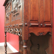 Load image into Gallery viewer, Antique French Church Sacrament Cabinet Converted Wine Cabinet with Key & Detail. B12300
