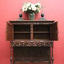 Load image into Gallery viewer, Antique French Church Sacrament Cabinet Converted Wine Cabinet with Key & Detail. B12300