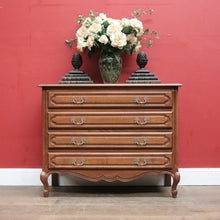 Load image into Gallery viewer, x SOLD French Oak Chest of Drawers with Carved Detail and Brass Handles, Hall Cabinet. B12321