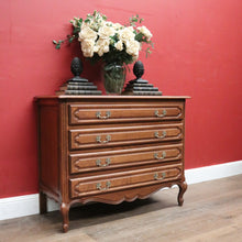 Load image into Gallery viewer, x SOLD French Oak Chest of Drawers with Carved Detail and Brass Handles, Hall Cabinet. B12321