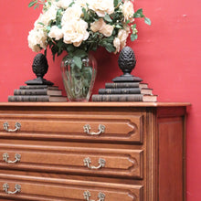 Load image into Gallery viewer, x SOLD French Oak Chest of Drawers with Carved Detail and Brass Handles, Hall Cabinet. B12321