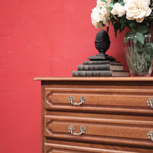 Load image into Gallery viewer, x SOLD French Oak Chest of Drawers with Carved Detail and Brass Handles, Hall Cabinet. B12321