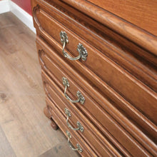 Load image into Gallery viewer, x SOLD French Oak Chest of Drawers with Carved Detail and Brass Handles, Hall Cabinet. B12321