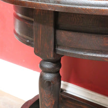 Load image into Gallery viewer, x SOLD Antique French Oak Demi-Lune Credenza Lamp or Side Table with Turned Legs and Curved Stretcher. B12737