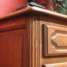 Load image into Gallery viewer, x SOLD French Oak Chest of Drawers with Carved Detail and Brass Handles, Hall Cabinet. B12321
