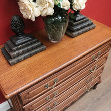 Load image into Gallery viewer, x SOLD French Oak Chest of Drawers with Carved Detail and Brass Handles, Hall Cabinet. B12321