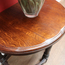 Load image into Gallery viewer, x SOLD Antique French Oak Demi-Lune Credenza Lamp or Side Table with Turned Legs and Curved Stretcher. B12737