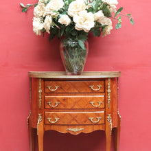 Load image into Gallery viewer, x SOLD French Demi-Lune Lingerie Cabinet with Marquetry and Gilt Brass Gallery. B12739