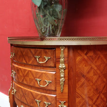 Load image into Gallery viewer, x SOLD French Demi-Lune Lingerie Cabinet with Marquetry and Gilt Brass Gallery. B12739