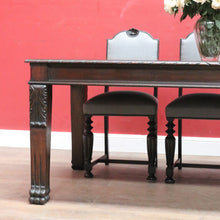 Load image into Gallery viewer, Antique Australian Ed Rosenstengel Silky Oak Dining Table with Carved Legs. B13170