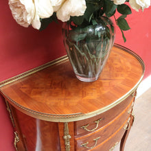 Load image into Gallery viewer, x SOLD French Demi-Lune Lingerie Cabinet with Marquetry and Gilt Brass Gallery. B12739