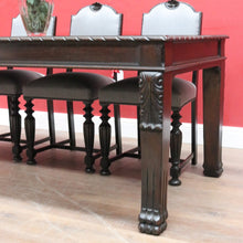 Load image into Gallery viewer, Antique Australian Ed Rosenstengel Silky Oak Dining Table with Carved Legs. B13170