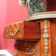Load image into Gallery viewer, x SOLD French Demi-Lune Lingerie Cabinet with Marquetry and Gilt Brass Gallery. B12739