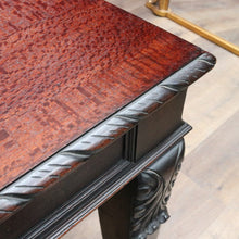 Load image into Gallery viewer, Antique Australian Ed Rosenstengel Silky Oak Dining Table with Carved Legs. B13170