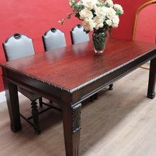 Load image into Gallery viewer, Antique Australian Ed Rosenstengel Silky Oak Dining Table with Carved Legs. B13170