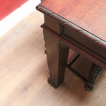 Load image into Gallery viewer, Antique Australian Ed Rosenstengel Silky Oak Dining Table with Carved Legs. B13170